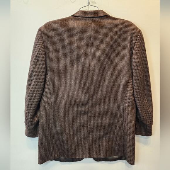 Jones New York Men's Wool Blazer Houndstooth Check Suit Jacket 44L - Picture 6 of 13